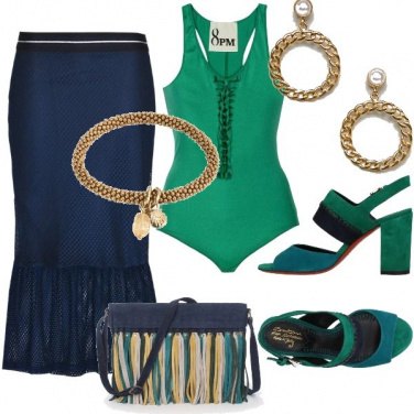 Outfit Tra verde e blu oltremare