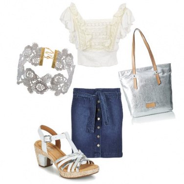Outfit Crop top in pizzo