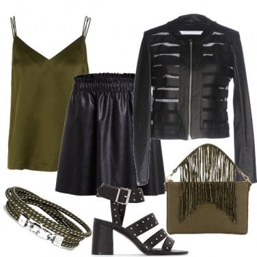 Outfit Rock in nero e verde oliva
