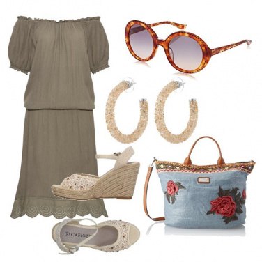 Outfit Il vestito oliva e corda
