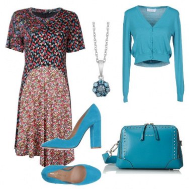 Outfit Turchese e fiori