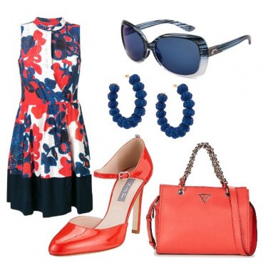 Outfit Rosso e blue