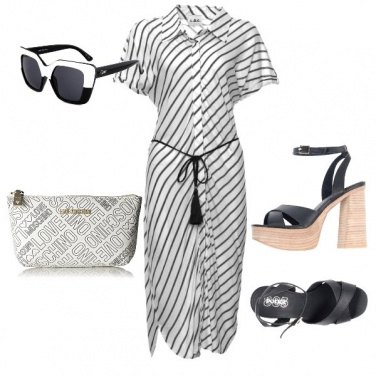 Outfit Chemisier a righe