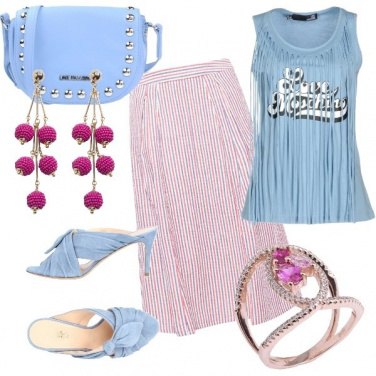 Outfit Baby blue & fuxia