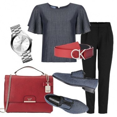 Outfit In ufficio con la stringata in denim