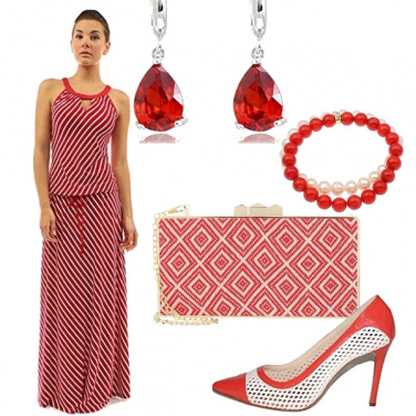 Outfit Bianco e rosso