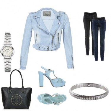 Outfit Rock bleu