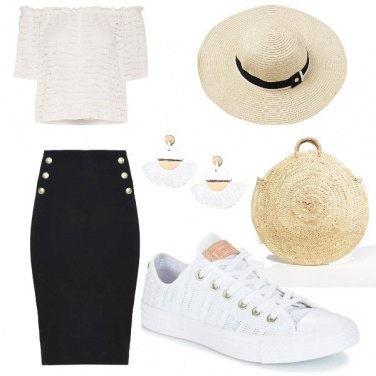 Outfit Comodo shopping estivo con la paglietta