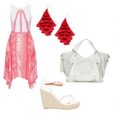 Outfit Bianco e rosso estivi