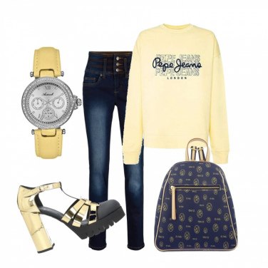 Outfit Sandalias de tacón Amarillo Mujer: 1 Outfit Mujer | Bantoa