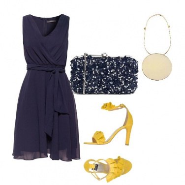 Outfit Cerimonia col tocco giallo