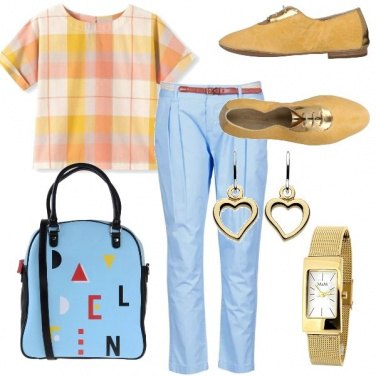 Outfit Blusa madras e pantalone maschile