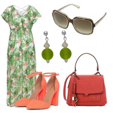 Outfit Verde prato e arancio