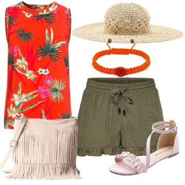 Outfit Arancio e verde militare