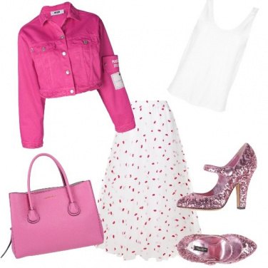 Outfit Bianco&fucsia