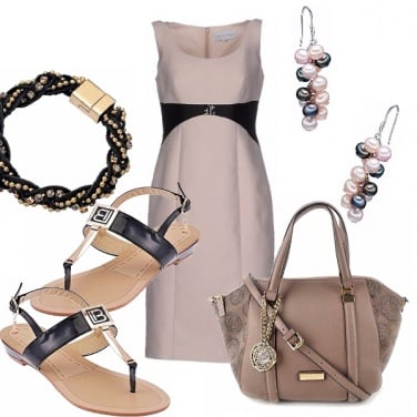 Outfit Infradito con abitino elegante