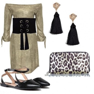 Outfit Scarpe flat e oro