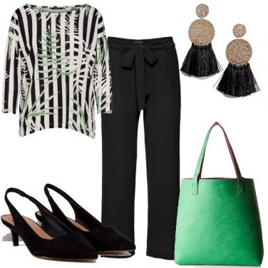 Outfit Righe e foglie