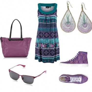 Outfit Viola per il tempo libero