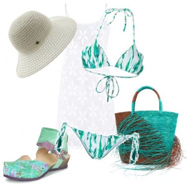 Outfit Al mare in verde