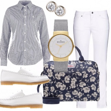 Outfit Righe e fiori per l\'ufficio