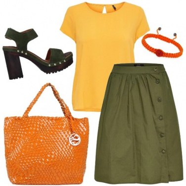 Outfit Orange yellow and green