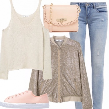 Outfit Look da giorno con un tocco glitter