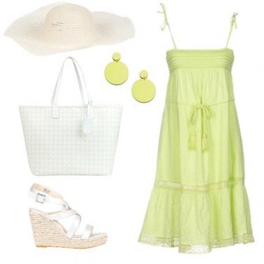 Outfit Lime & White