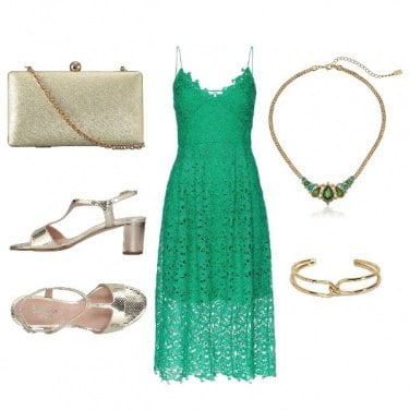 Outfit Green lace wedding