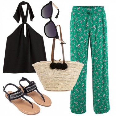 Outfit Pantalones palazzo Negro Mujer: 4 Outfit Mujer | Bantoa