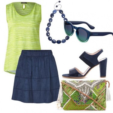 Outfit Verde e blu