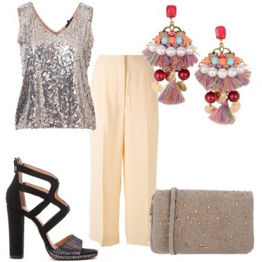 Outfit Glitter perle e nappine