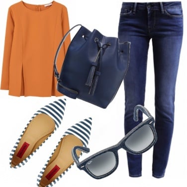 Outfit Orange & denim