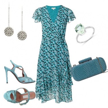 Outfit Cerimonia nei colori dell’acqua