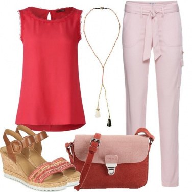 Outfit Rosa e rosso