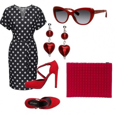 Outfit Rosso e pois
