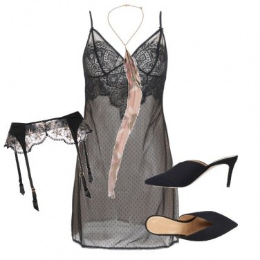 Outfit Nero con piuma