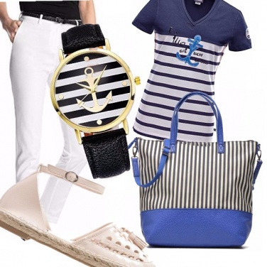 Outfit Casual a righe