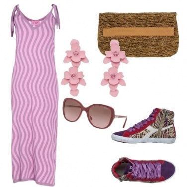 Outfit Con le Diadora e la pochette
