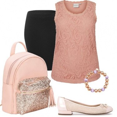 Outfit Romantica con zainetto