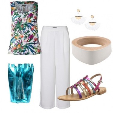 Outfit ESTATE: pantalone bianco e sandalo flat