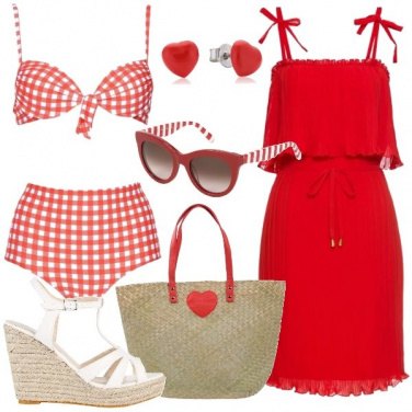 Outfit Al mare in rosso