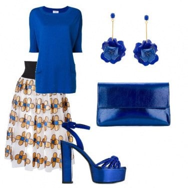 Outfit Cerimonia in bluette