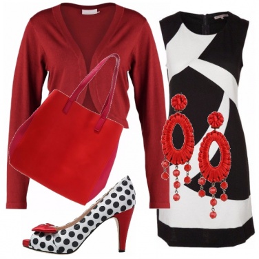 Outfit Rosso, bianco e nero