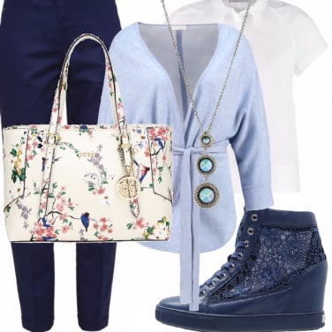 Outfit Curvy at work in blu