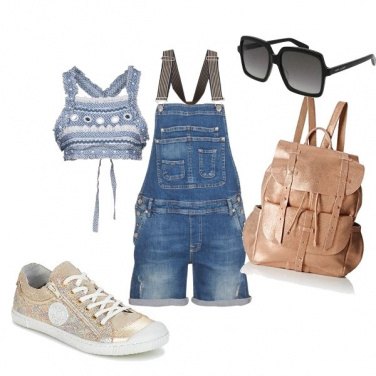 Outfit Salopette di jeans