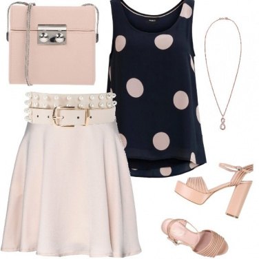 Outfit Blu e rosa cipria