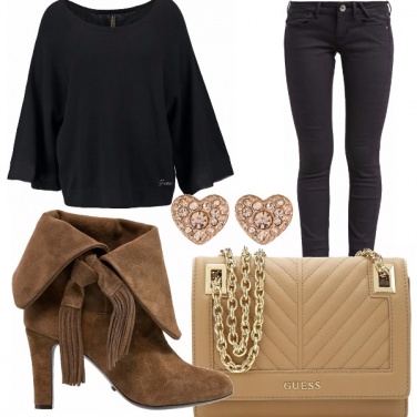 Outfit Nero e marrone