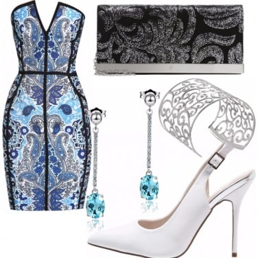 Outfit Fantasia blu, bianca e nera