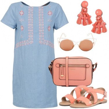 Outfit Abito effetto denim